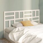 vidaXL Tête de lit Blanc 206x4x104 cm Bois massif de pin