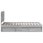 vidaXL Cadre de lit Gris Sonoma 90 x 200 cm Bois de pin massif