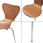 Lot de 4 chaises de salle à manger moderne design robuste effet noyer / chrome 03_0009811