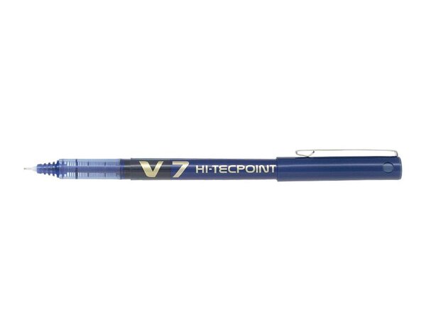 Stylo roller Hi-Tecpoint V7 Encre liquide Pointe moyenne Bleu x 12 PILOT