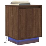 VidaXL Table de chevet avec lumières LED chêne marron 38x34x50 cm