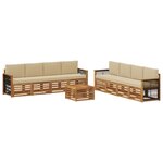 vidaXL Ensemble de canapés d'extérieur 9 pc Naturel et Beige