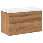 vidaXL Armoire lavabo avec bassin intégré chêne artisanal