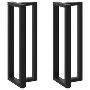 vidaXL Pieds de table de bar en forme de T  2 pièces  noir  50 x 35 x (110-111) cm  acier