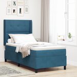 vidaXL Lit Box Spring avec Matelas & LED Bleu Foncé 80x200 cm Velours