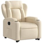 vidaXL Fauteuil inclinable électrique crème tissu