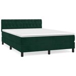 vidaXL Sommier à lattes de lit et matelas Vert foncé 140x190cm Velours