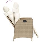 vidaXL Ensemble à manger de jardin et coussins 9 Pièces beige Poly rotin
