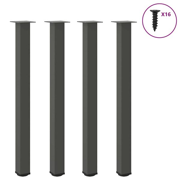 vidaXL Pieds de table de bar 4 pièces Anthracite 110-112 cm Acier
