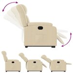 vidaXL Fauteuil inclinable électrique crème tissu