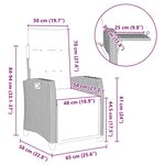 vidaXL Chaise de jardin inclinable et table d'appoint beige polyrotin