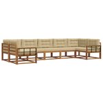 vidaXL Ensemble de canapés d'extérieur 7 pc Naturel et Beige