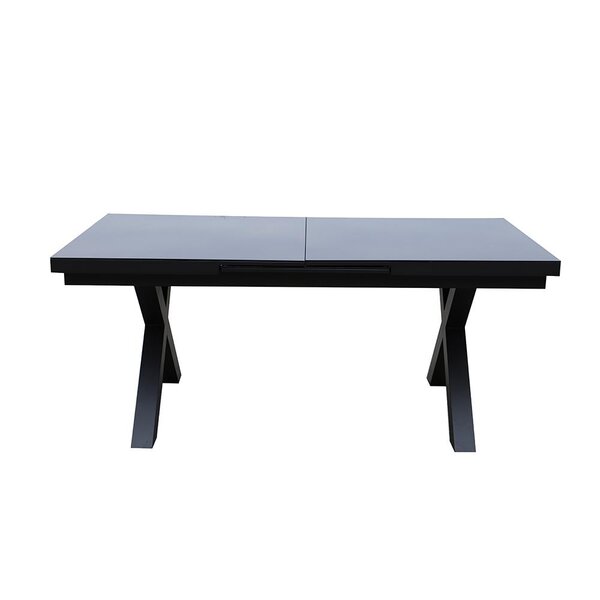 Table de jardin extensible 10 places xeres gris aluminium 180/240x100x77cm