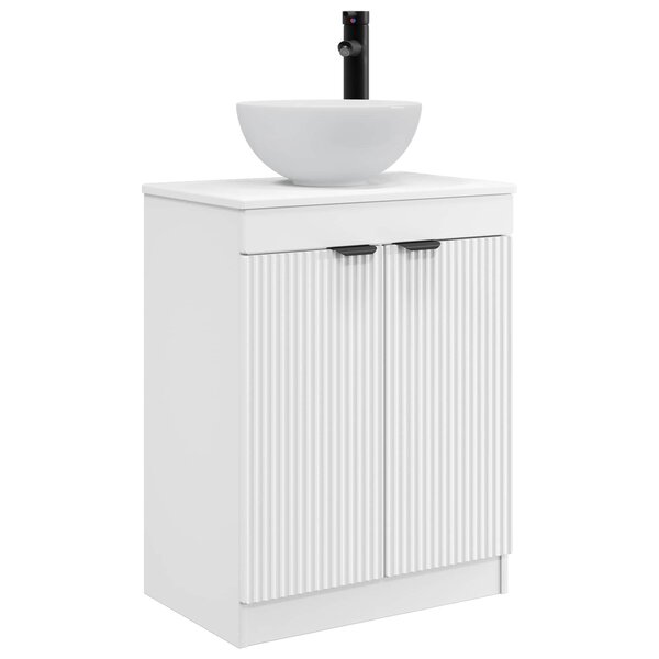 vidaXL Meuble de salle de bain avec évier Blanc 54 x 35 x 83 cm