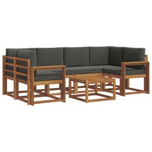 vidaXL Ensemble de canapés d'extérieur 7 pc Naturel et Anthracite
