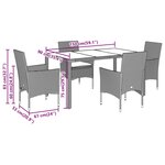 vidaXL Ensemble à manger de jardin et coussins 5 Pièces gris rotin acacia