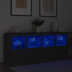 vidaXL Buffet avec lumières LED noir 163x37x67 cm