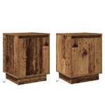 vidaXL Tables de chevet avec lumières LED 2 Pièces Bois ancien 39x34 5x50 cm