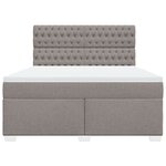 vidaXL Sommier à lattes de lit avec matelas Taupe 180x200 cm Tissu
