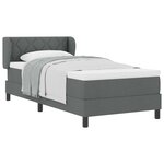 vidaXL Lit à ressorts avec matelas Gris foncé 90 x 200 cm tissu