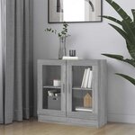 vidaXL Armoire à vitrine Sonoma gris 82 5x30 5x80 cm Bois d'ingénierie