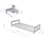 Lit enfant KIDDY 90 x 160 gris