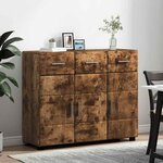 vidaXL Buffet FLORIN Chêne fumé 88 5 x 30 5 x 73 cm Bois d'ingénierie