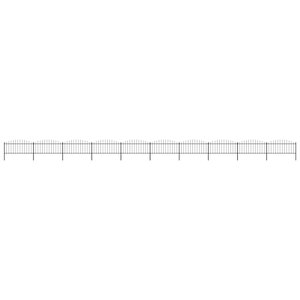 vidaXL Clôture de jardin à dessus en lance Acier (0 5-0 75)x17 m Noir