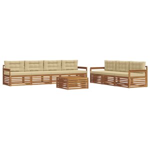 vidaXL Ensemble de canapés d'extérieur 8 pc Naturel et Beige