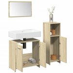 vidaXL Ensemble de meubles de salle de bain 3 Pièces chêne sonoma