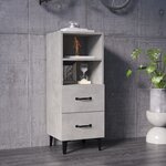vidaXL Buffet Gris béton 34 5x34x90 cm Bois d'ingénierie
