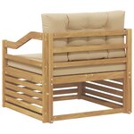 vidaXL Canapé d’extérieur Blanc et Beige