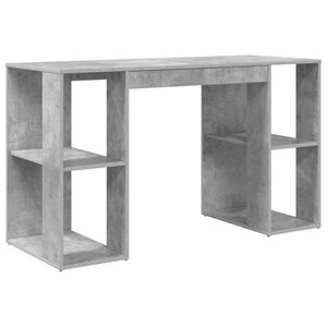 vidaXL Bureau avec Rangement Gris béton 130 x 50 5 x 75 cm