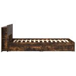 vidaXL Cadre de lit avec rangement avec tiroir Chêne fumé 100 x 200 cm