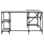 Bureau table poste de travail meuble d'ordinateur informatique étude sonoma 139 x 139 x 75 cm bois d'ingénierie gris 02_0023948