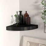 vidaXL Étagère d'angle flottante noir 25x25x3 8 cm MDF