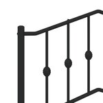 vidaXL Cadre de lit métal avec tête de lit/pied de lit noir 140x200 cm