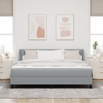 vidaXL Lit avec matelas - Gris clair  180 x 200 cm  en tissu