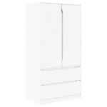 vidaXL Cabinet de salle de bain avec tiroir Blanc 79 5 x 49 x 156 cm
