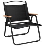 vidaXL Chaises de camping lot de 2 Noir 54x43x59 cm Tissu Oxford