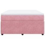 vidaXL Sommier à lattes de lit avec matelas Rose 140x190 cm Velours