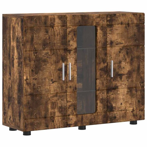 vidaXL Buffet Chêne fumé 55.5 x 29 x 100 cm Bois d'ingénierie