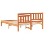 vidaXL Cadre de lit Marron cire 135 x 190 cm Bois massif en pin