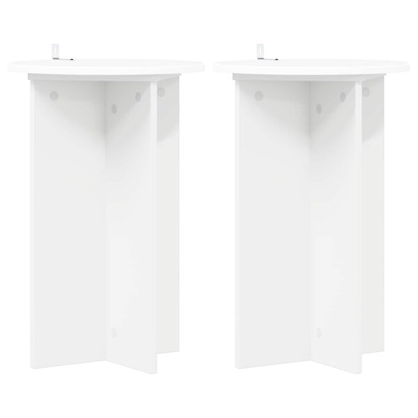 vidaXL Support de Plante 2 pièces Blanc Ø40 x 60 cm Bois d'ingénierie