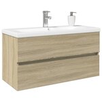 vidaXL Ensemble de meubles de bain 2Pièces céramique et bois d'ingénierie