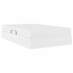 vidaXL Lit avec rangement et matelas avec matelas 2 Pièces Blanc Cuir