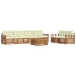 vidaXL Ensemble de canapés d'extérieur 7 pc Naturel et Crème