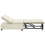 vidaXL Canapé-lit 3-en-1 en velours crème