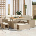 vidaXL Ensemble de canapé de jardin avec coussin 8 Pièces Beige et crème