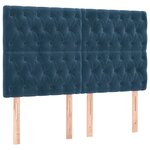 vidaXL Têtes de lit 4 Pièces Bleu foncé 72x7x78/88 cm Velours